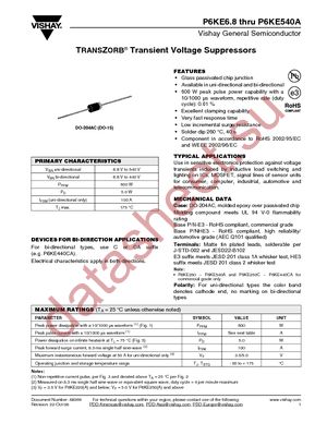 P6KE39A-E3/73 datasheet  